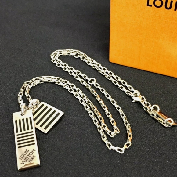 LOUIS VUITTON COLLIER DAMIER COLORS BLACK NECKLACE/E2525 - Picture 3 of 9